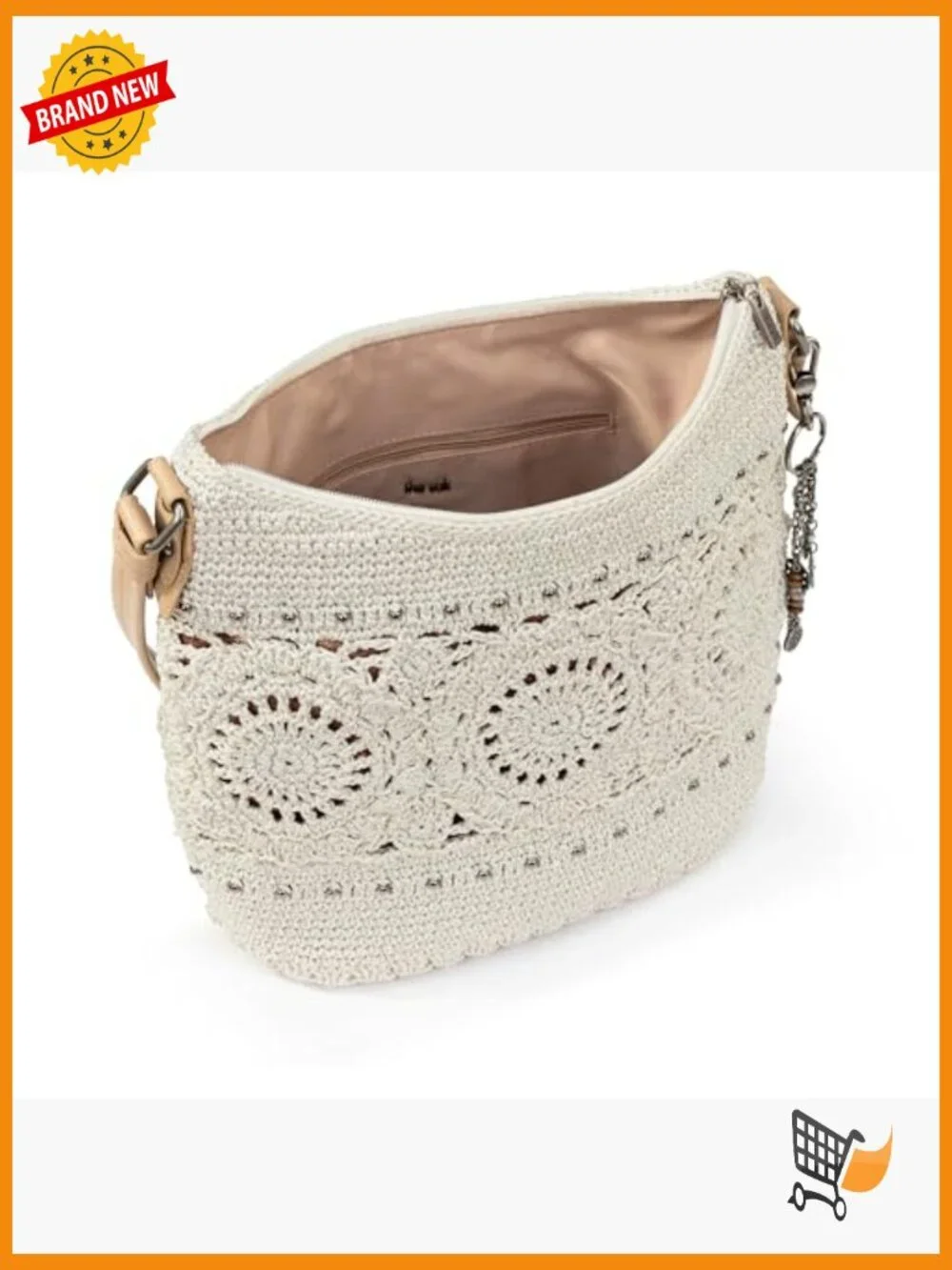 Hand Crochet Hobo Bag - Large Women's Purse for Everyday & Travel - Durable - Picture 6 of 7